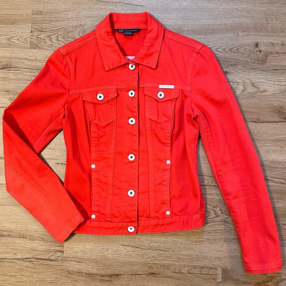 A/X Armani Exchange Vibrant Red Jean Jacket